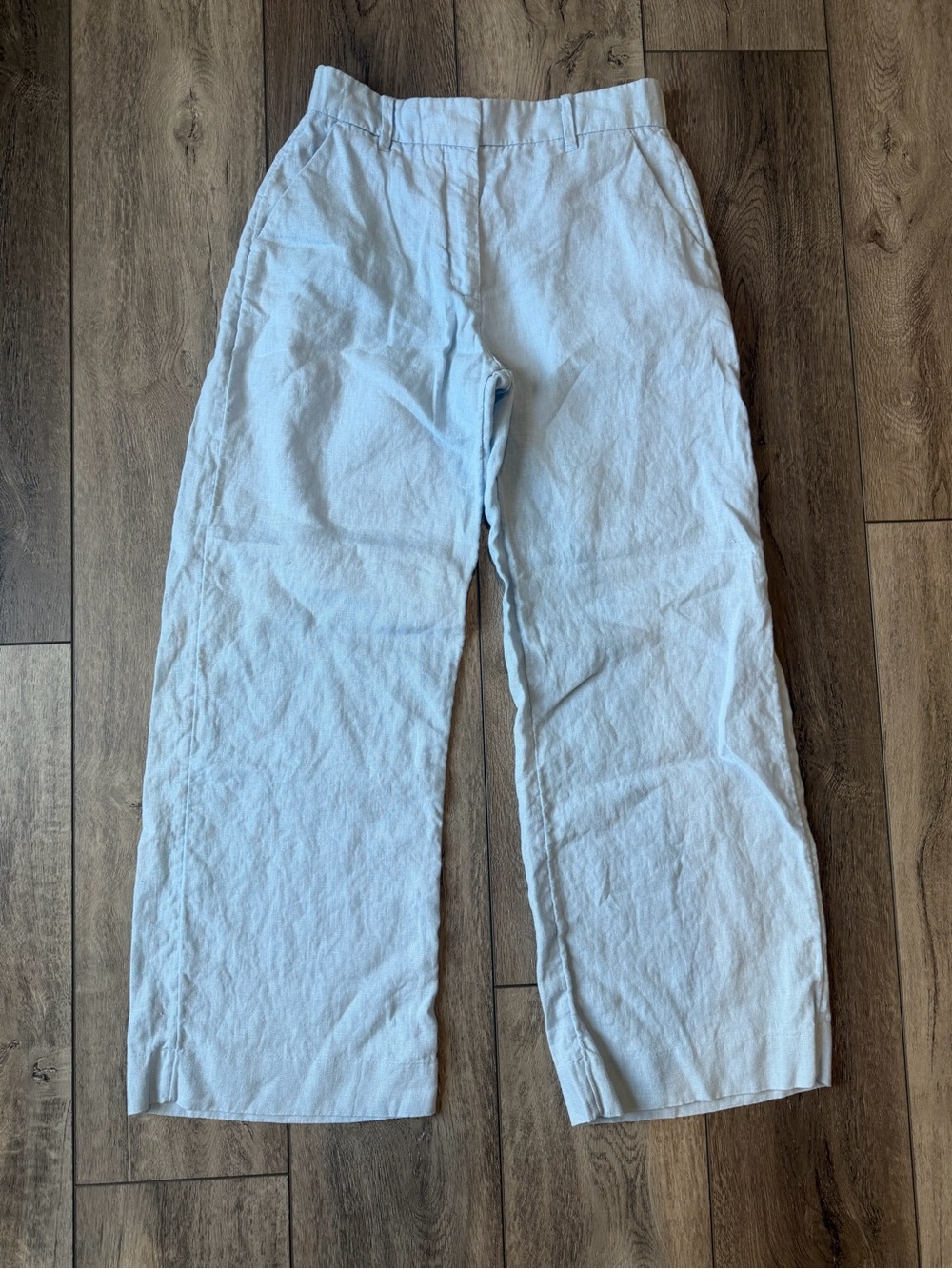 Abercrombie & Fitch- Coastal Blue 100% Linen Wide Leg Casual Chinos